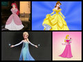 Bell,Elas,Ariel and Auroura  - disney-princess fan art
