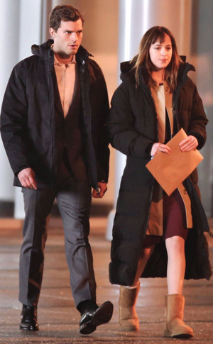  Jamie and Dakota filming a scene in Fifty Shades of Grey