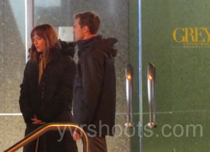Jamie and Dakota filming Fifty Shades of Grey