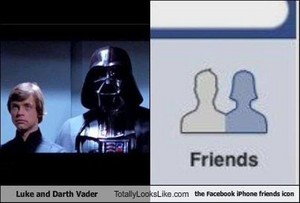  Luke and darth vader are facebook دوستوں