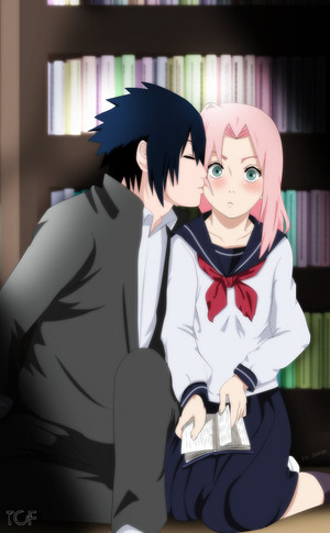  Sasuke Giving a किस to Sakura