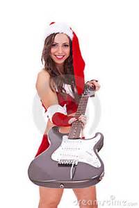  natal violão, guitarra girl