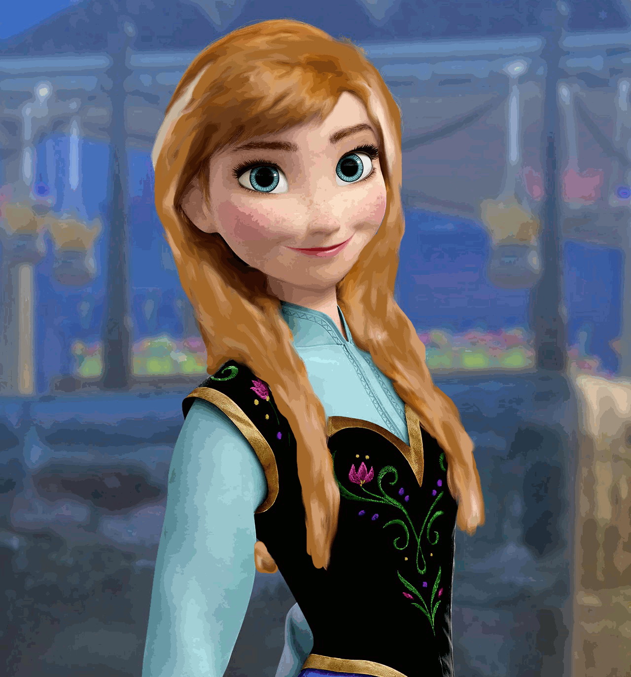 Anna with her hair down - Những nàng công chúa Disney người hâm mộ Art  (36319100) - fanpop