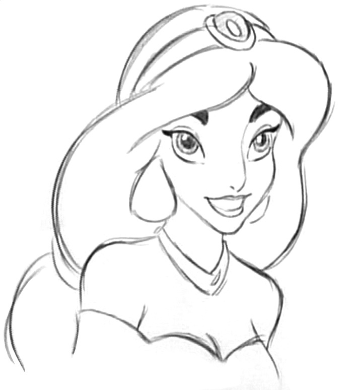 Jasmine Sketch - Disney Sketches Fan Art (36336838) - Fanpop