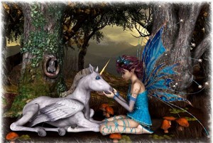  Fairy with unicorn