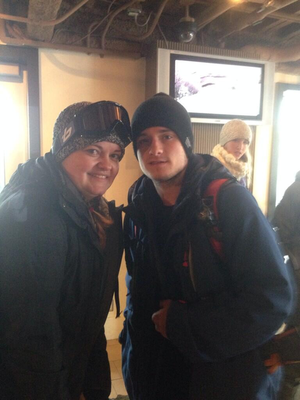  Josh with a پرستار at Snowshoe