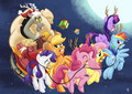 Discord Riding a Sleigh  - my-little-pony-friendship-is-magic photo