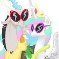 Discord and Celestia Wearing Glasses - my-little-pony-friendship-is-magic photo