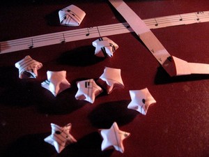 Music note paper stars 