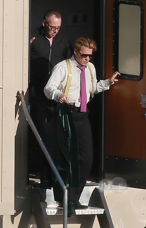 Johnny filming Mortdecai, in Los Angeles (Jan 2014) 