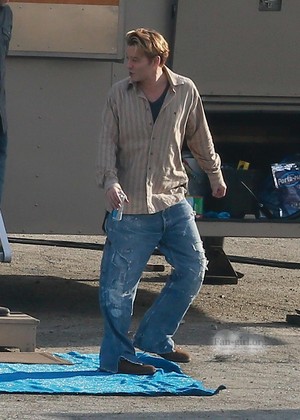 Johnny filming Mortdecai, in Los Angeles (Jan 2014) 
