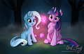 Trixie and Twilight Sparkle Watching Butterflie - my-little-pony-friendship-is-magic photo