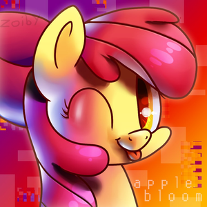  manzana, apple Bloom Sticking her Tongue Out
