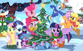 The Mane 6 Decorating a Tree - my-little-pony-friendship-is-magic photo