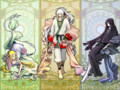 The Three Legendary Tsunade, Jiraya and Orochimaru - naruto fan art