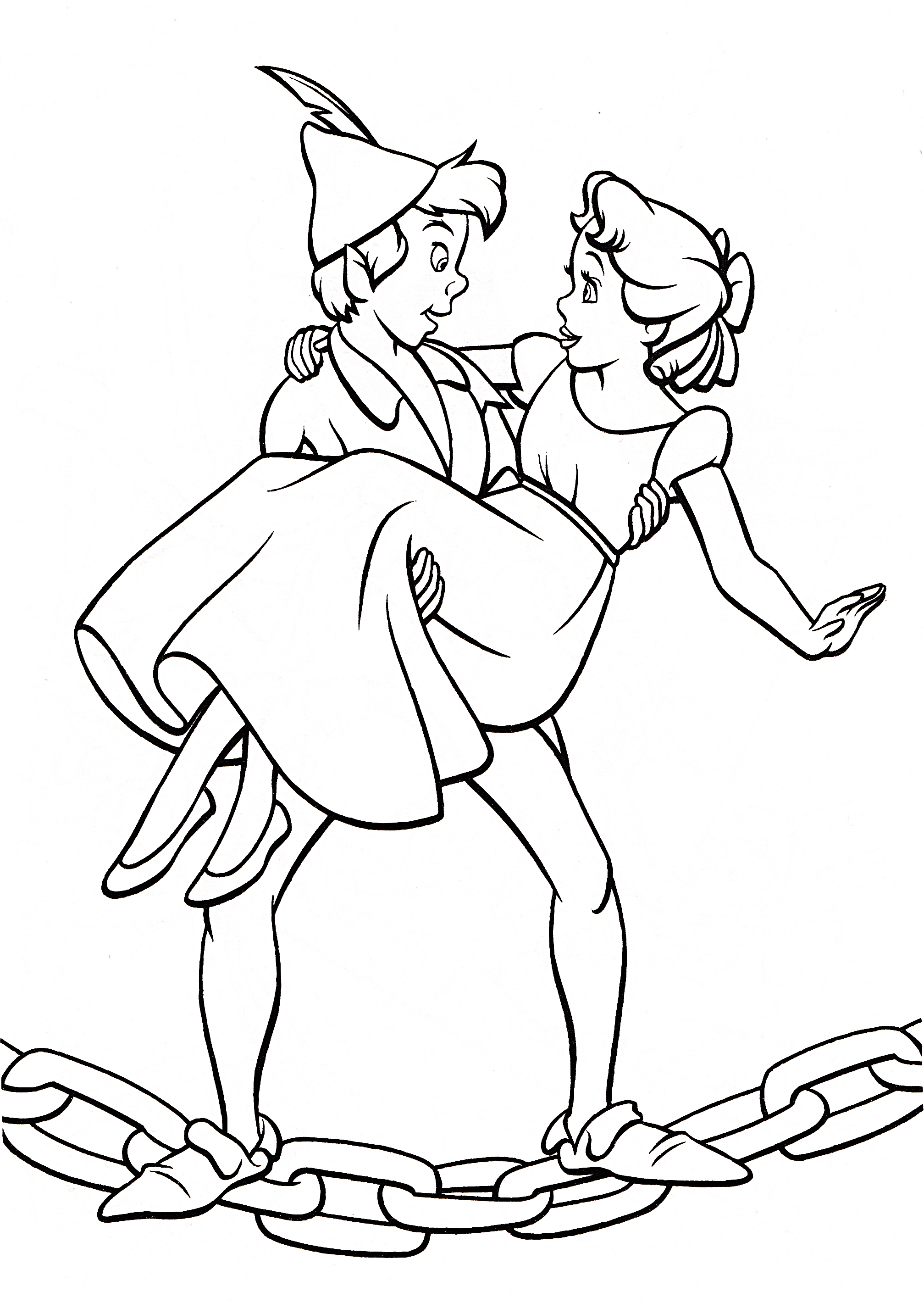 Walt Disney Coloring Pages - Peter Pan & Wendy Darling - Walt Disney