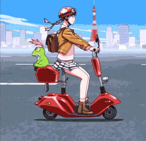  Cecile on her scooter