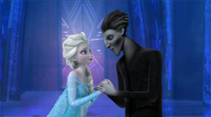 Elsa and Pitch hand in hand
