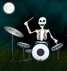  trommelaar, drummer skeleton