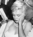 Marilyn Monroe at the Boston Arts Center Theater to see Macbeth, 1959. - marilyn-monroe photo