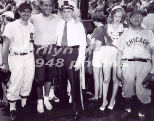  she attended a Chicago Pro-Celeb Baseball Match 1949