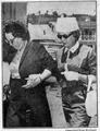 6/08/1962 Berniece Miracle with Inez Melson- funeral of Marilyn Monroe - marilyn-monroe photo