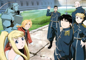 Roy Mustang, Riza, Maes, Alex, Edward and Winry