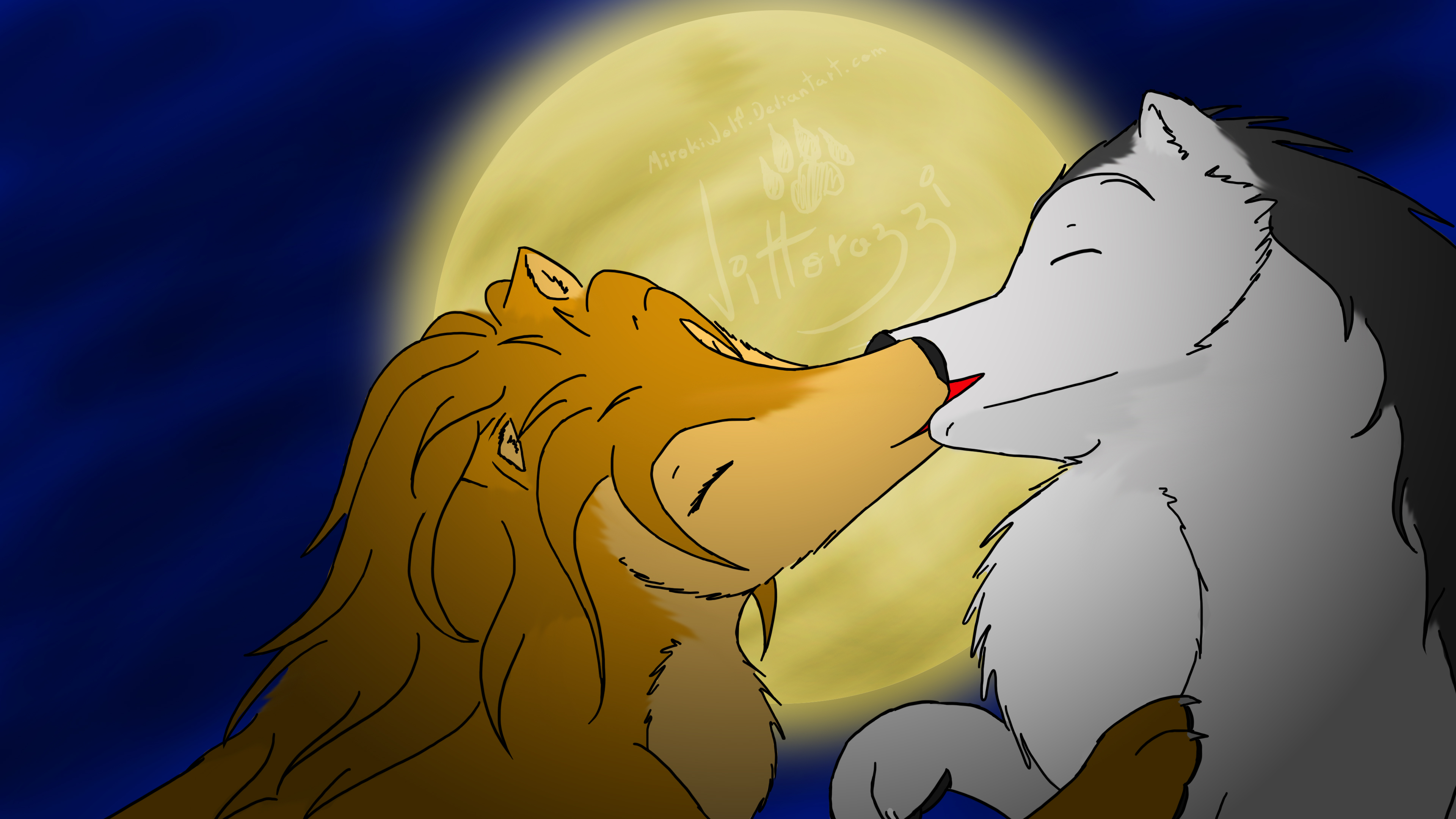 Fan Art of Moonlight Kiss for fans of Alpha and Omega. 