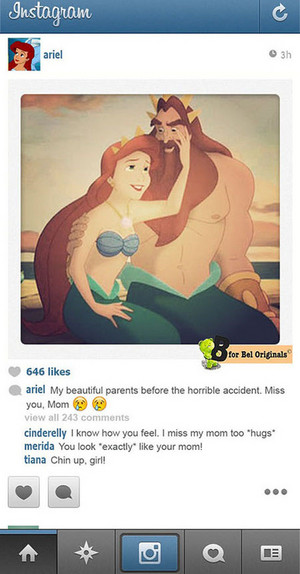 if the disney princesses had an instagram
