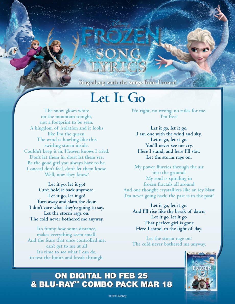 Let it go lirik