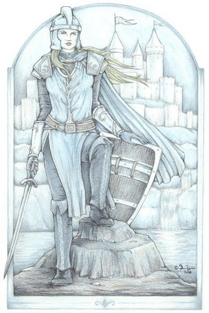 Eowyn as a Shieldmaiden, protecting Minas Tirith by Sharon Tanhueco