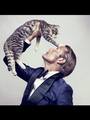 Mads with cat - mads-mikkelsen photo