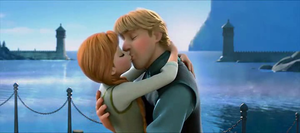  Kristoff and Anna kiss