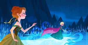  겨울왕국 - Anna's Act of Love/Elsa's Icy Magic Book Illustrations