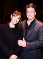 Nathan  and Jennifer Garner at the Geffen's(March,2014) - nathan-fillion-and-stana-katic photo