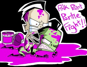 Yay! Pink Pantie Paint Fight! XD