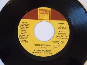 1973 Stevie Wonder Hit Song, "Superstition", On 45 RPM