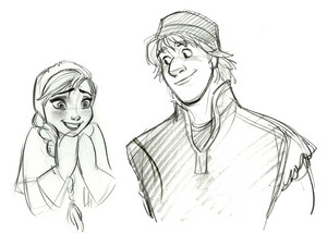 Anna and Kristoff sketches