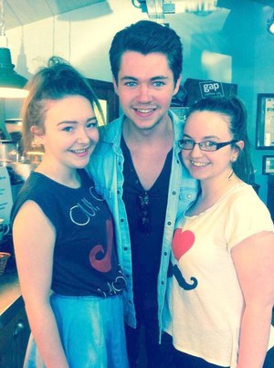Damian with irish fans while at home in Derry