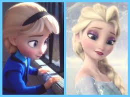  Young Elsa and adult Elsa