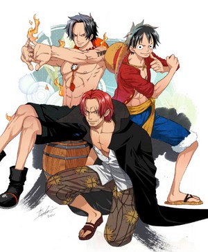  shanks ace and luffy