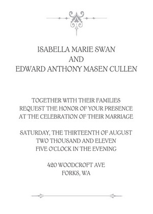  Bella and Edward's wedding invitation