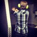 Chandler practicing shooting  - chandler-riggs photo