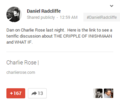 Daniel Radcliffe Post On Google Plus (Fb.com/DanieljacobRadcliffefanClub) - daniel-radcliffe photo