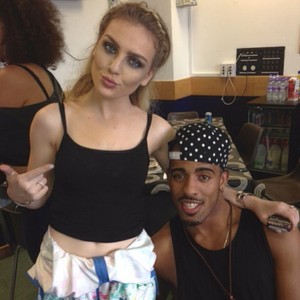  Perrie with one of their dancers