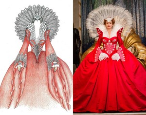  Queen peacock dress sketching