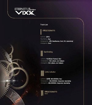  VIXX tracklist for 'Eternity'