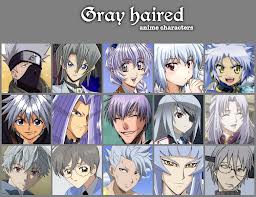 grey haired anime charcaters