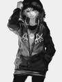 Cute anime boy in jacket - anime photo