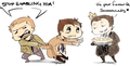 Dean, Sam and Cas - supernatural fan art